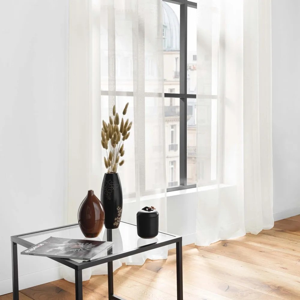 Krémszínű átlátszó függöny 140x240 cm Lissea – douceur d'intérieur