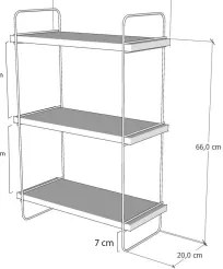 Fali polc PULALIS 66x40 cm barna/fekete