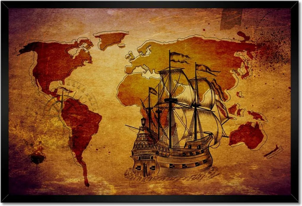 Poszterek keretben 60x40 Régi vintage térkép