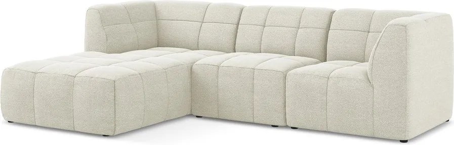 Bézs buklé sarokkanapé (bal oldali-heverő résszel) Aloha – Makamii