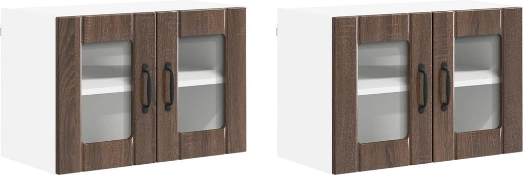 vidaXL Konyhai faliszekrények 2 pcs Barna Tölgy 60 x 31 x 40 cm