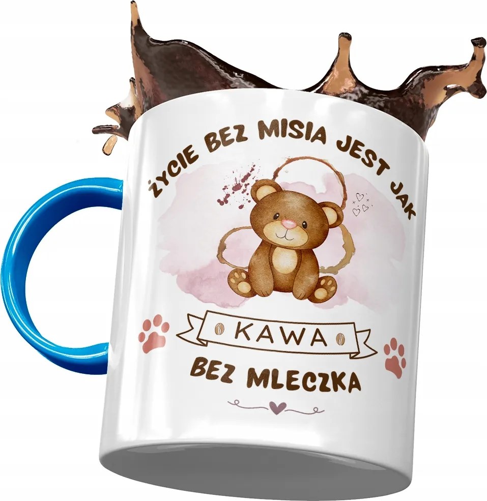 Kék bögre macival Aranyos mackó ajándék fényképes nyomtatással