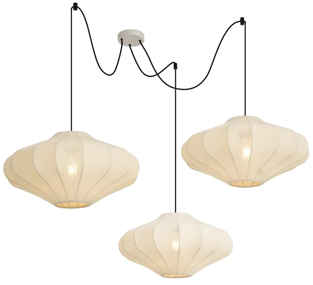 Japandi függőlámpa bézs 50cm 3-lámpás - Plu