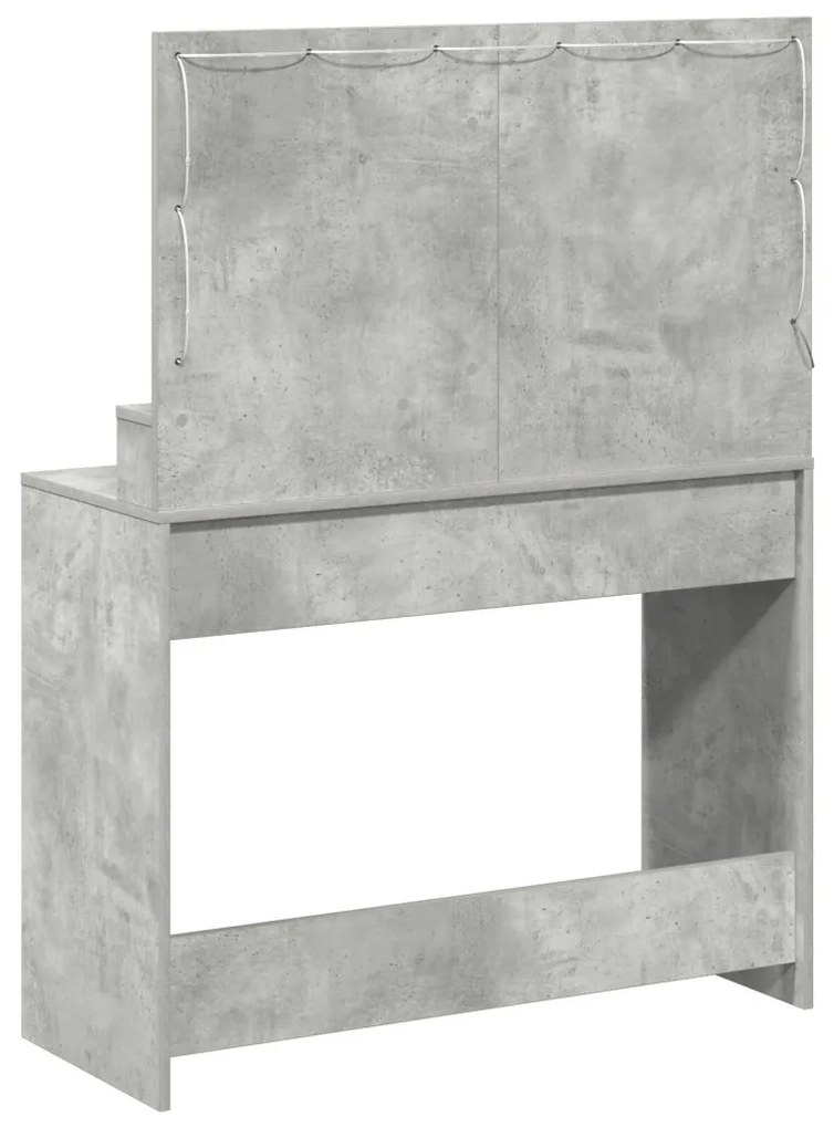 LED-es sminkasztal Beton Szürke 100x41x135 cm