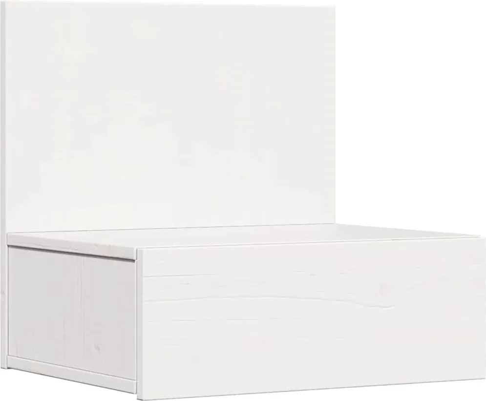 vidaXL Éjjeli asztal fiókkal Fehér 42 x 32,5 x 40 cm Tömör fenyőfa
