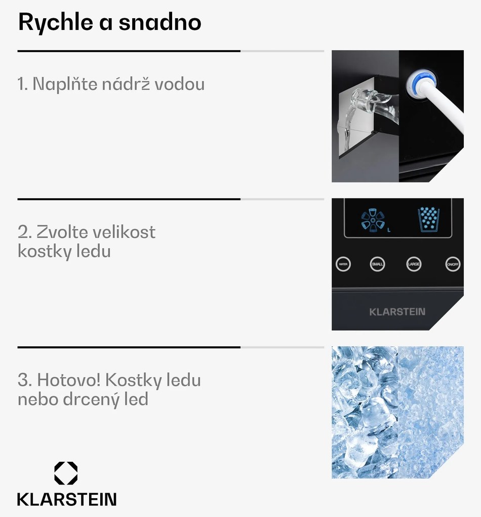 Klarstein Eiszeit Crush, jégkocka készítő, 2 méret, zúzott jég