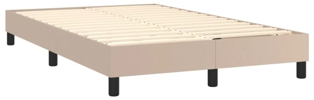 cappuccino színű műbőr rugós ágy matraccal és LED-del 120x200cm