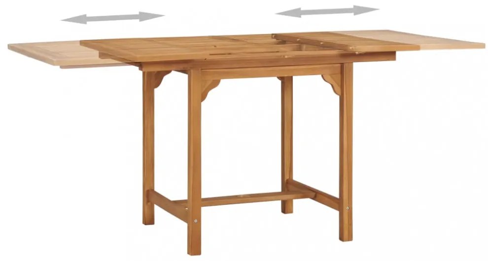 kihúzható tömör tíkfa kerti asztal (110-160) x 80 x 75 cm
