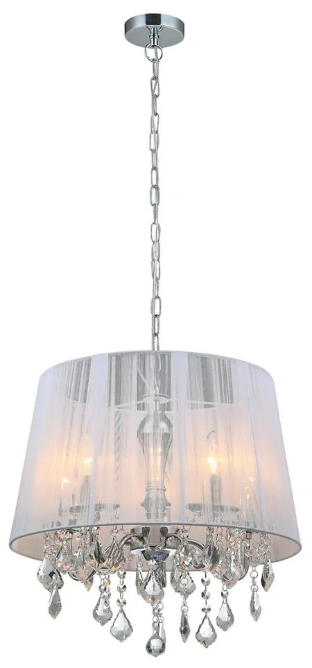 ITALUX MDM-2572-5-W CORNELIA Ernyős Függesztett Lámpa Fehér, Króm E14 IP20