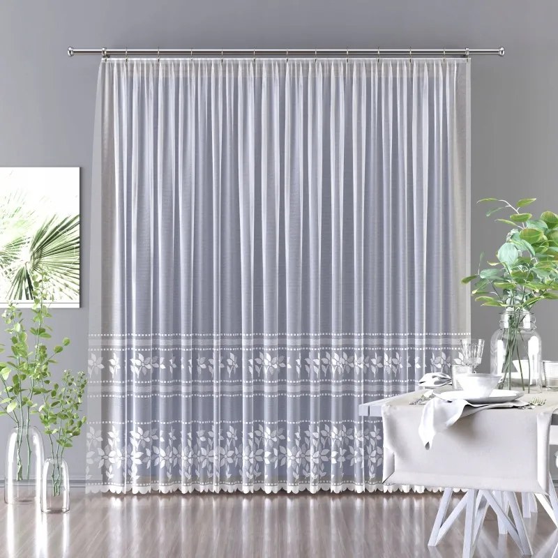 Gyönyörű finom jacquard függöny fehér 160 cm Bazira 623885