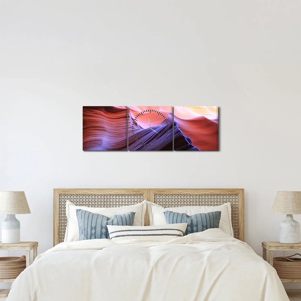 Kép - színes homok (órával) (90x30 cm)