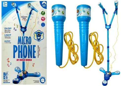 Inlea4Fun Karaoke állvány mikrofonnal - kék
