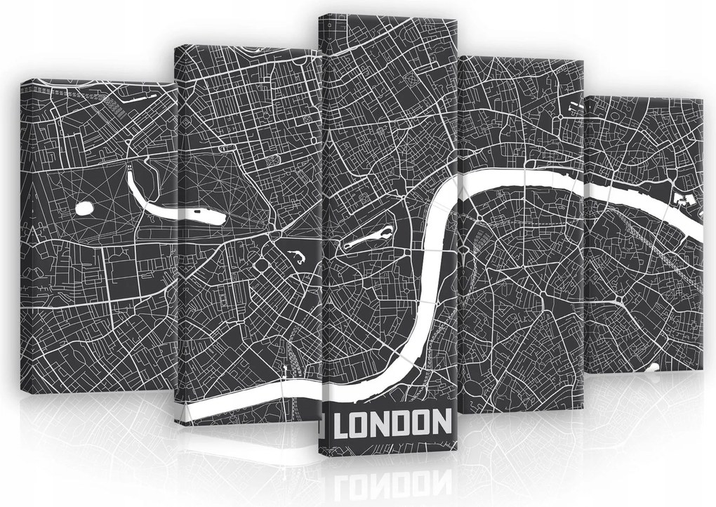 Vászonkép 100x60 London térkép Temze absztrakt grafika minimalizmus városi stílus