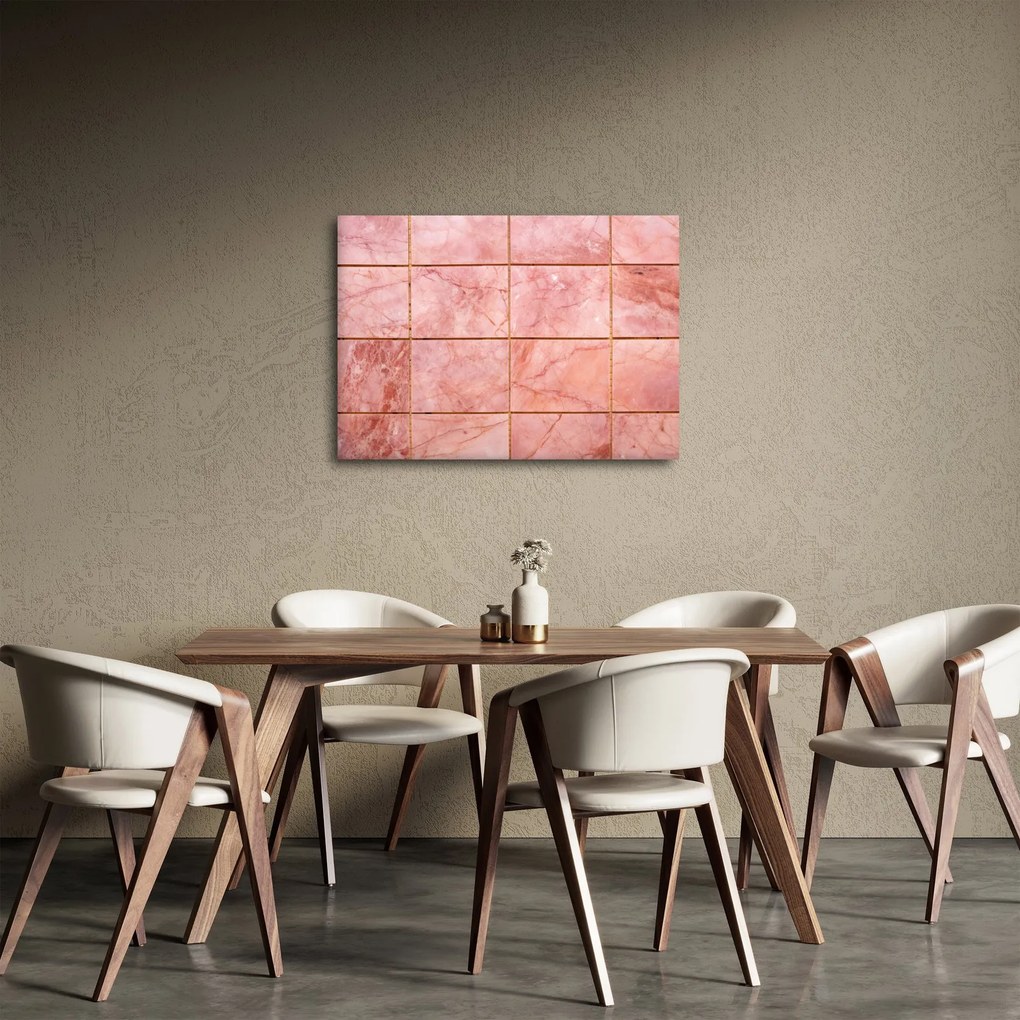 Kép - Rózsaszín, márványozott csempe (70x50 cm)