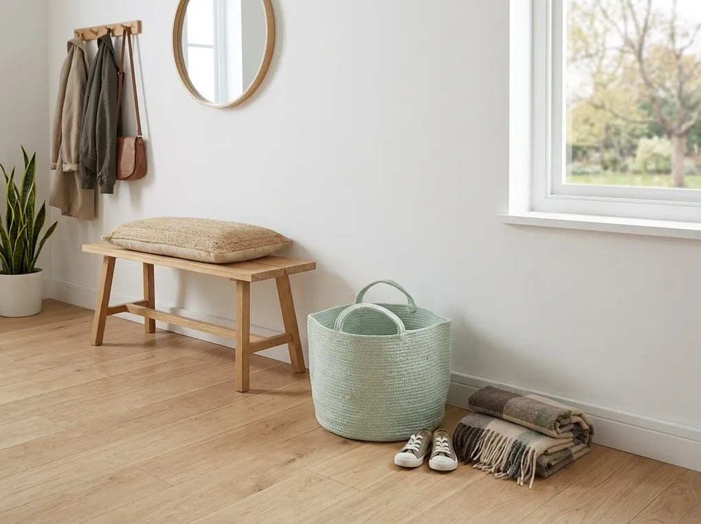 Tárolókosár fogantyúkkal COTTON HAVEN 35x35 cm - több színben Termék színe: Šedozelená