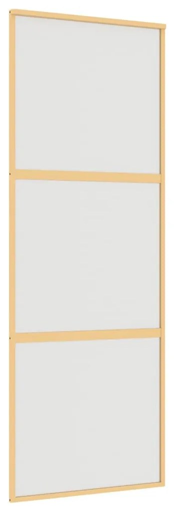 aranyszínű ESG tejüveg és alumínium tolóajtó 76 x 205 cm