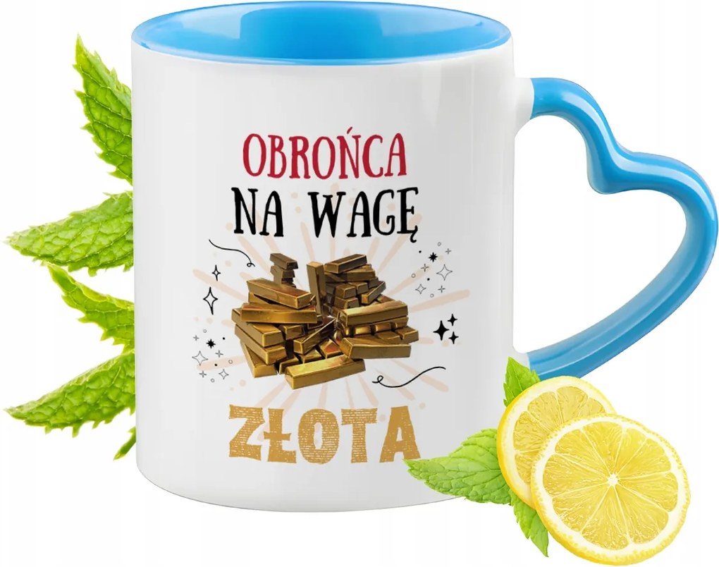 Védelmezőnek Kék Bögre Szív Alakú Füllel Ajándék