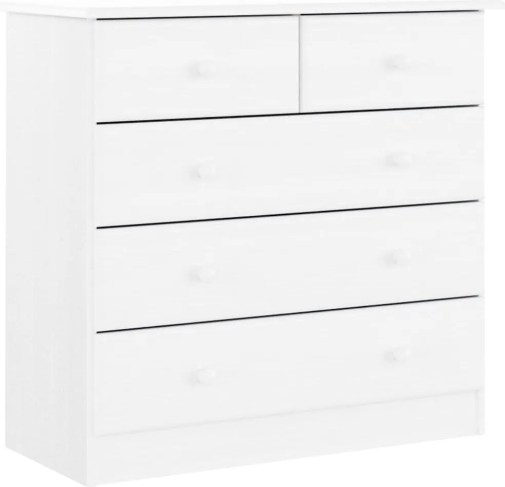 vidaXL ALTA fehér tömör fenyőfa komód 77x35x73 cm