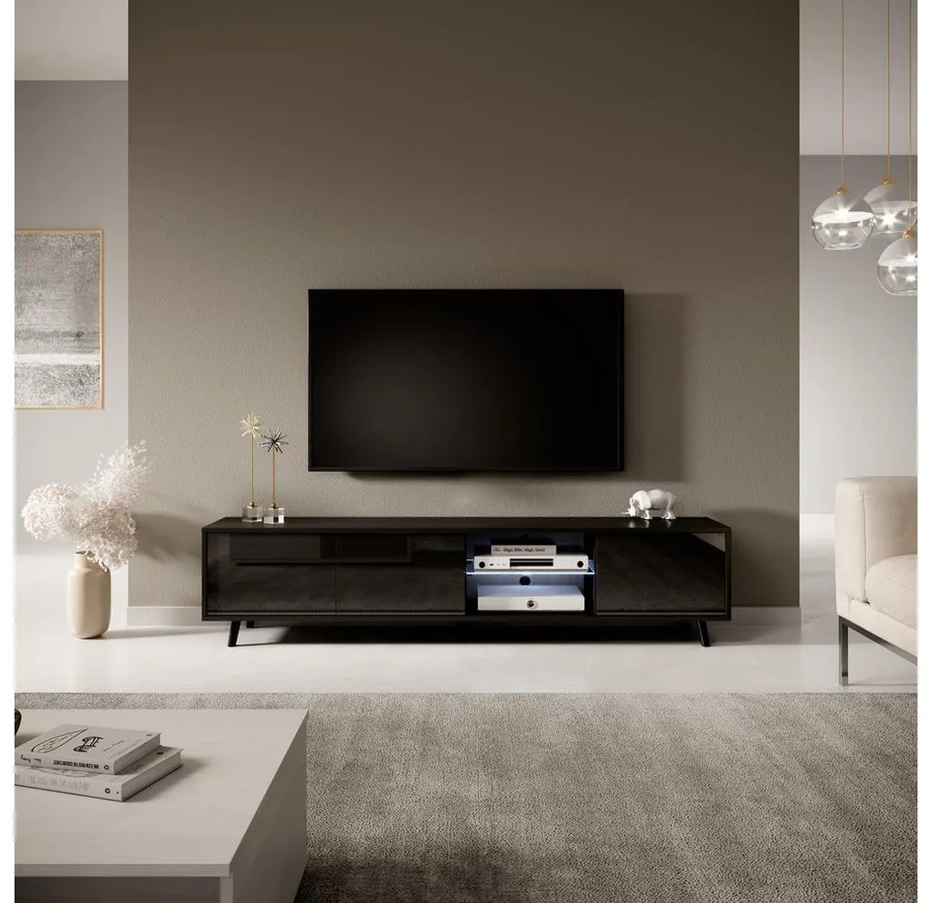 Tv szekrény/asztal Gal (világítással) (fekete). 1098633