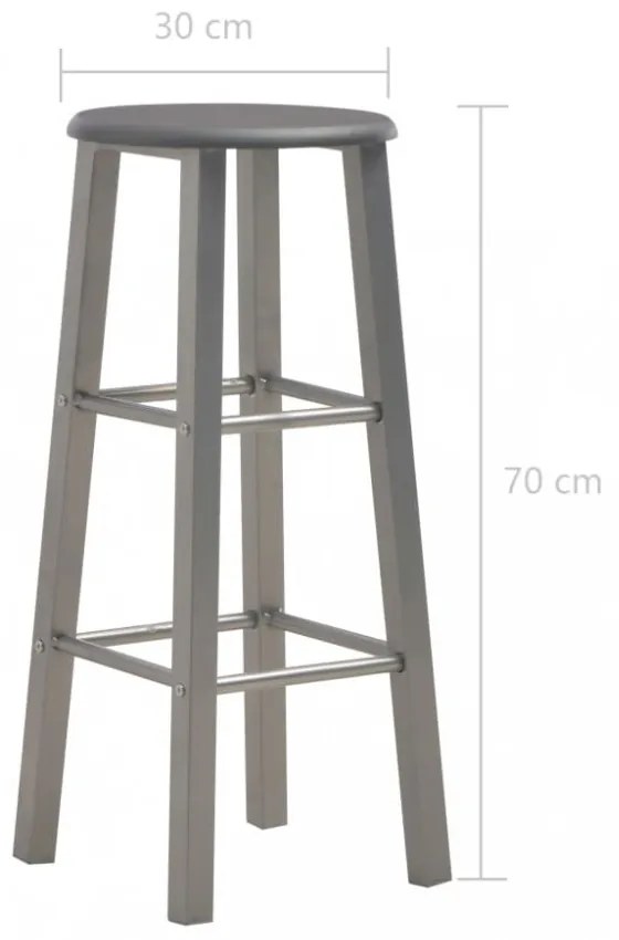 2 db antracitszürke MDF bárszék