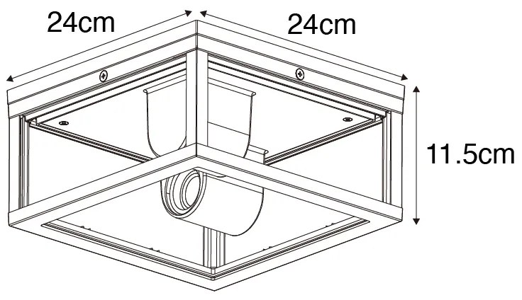 Ipari mennyezeti lámpa rozsdabarna IP44 2-lámpás - Charlois