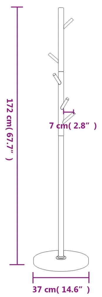 fekete porszórt vas ruhafogas 172 cm