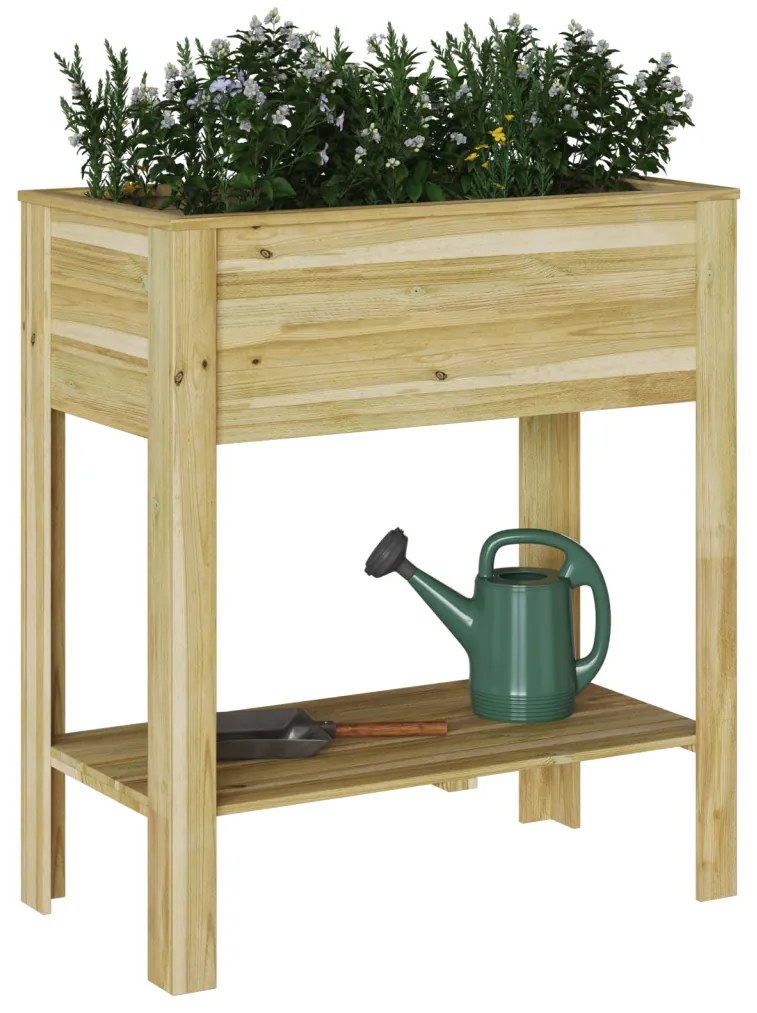 Kert Növényállvány 85x46x94 cm Kezelőtt Fa Fenyő