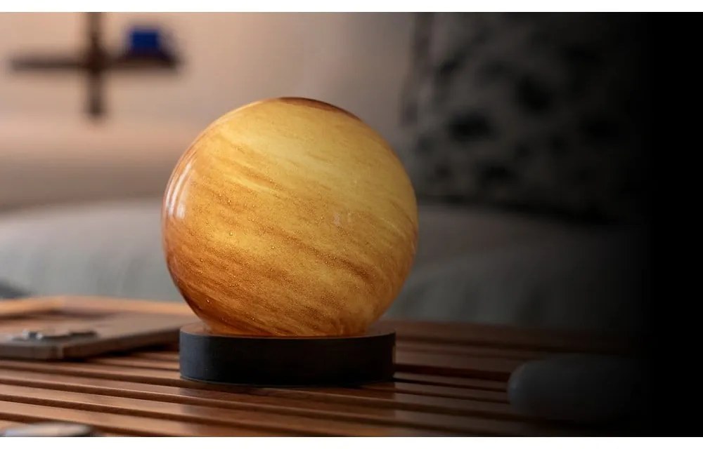 Sötétbarna USB fénydekoráció ø 12 cm Sand Storm – Gingko