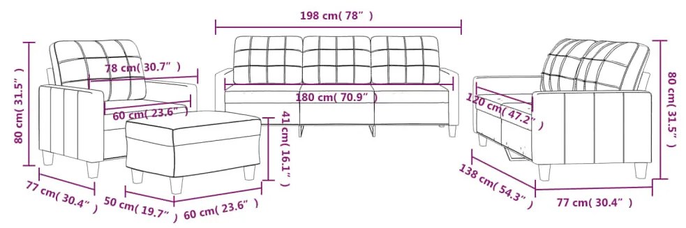 4 részes szürke műbőr ülőgarnitúra párnákkal