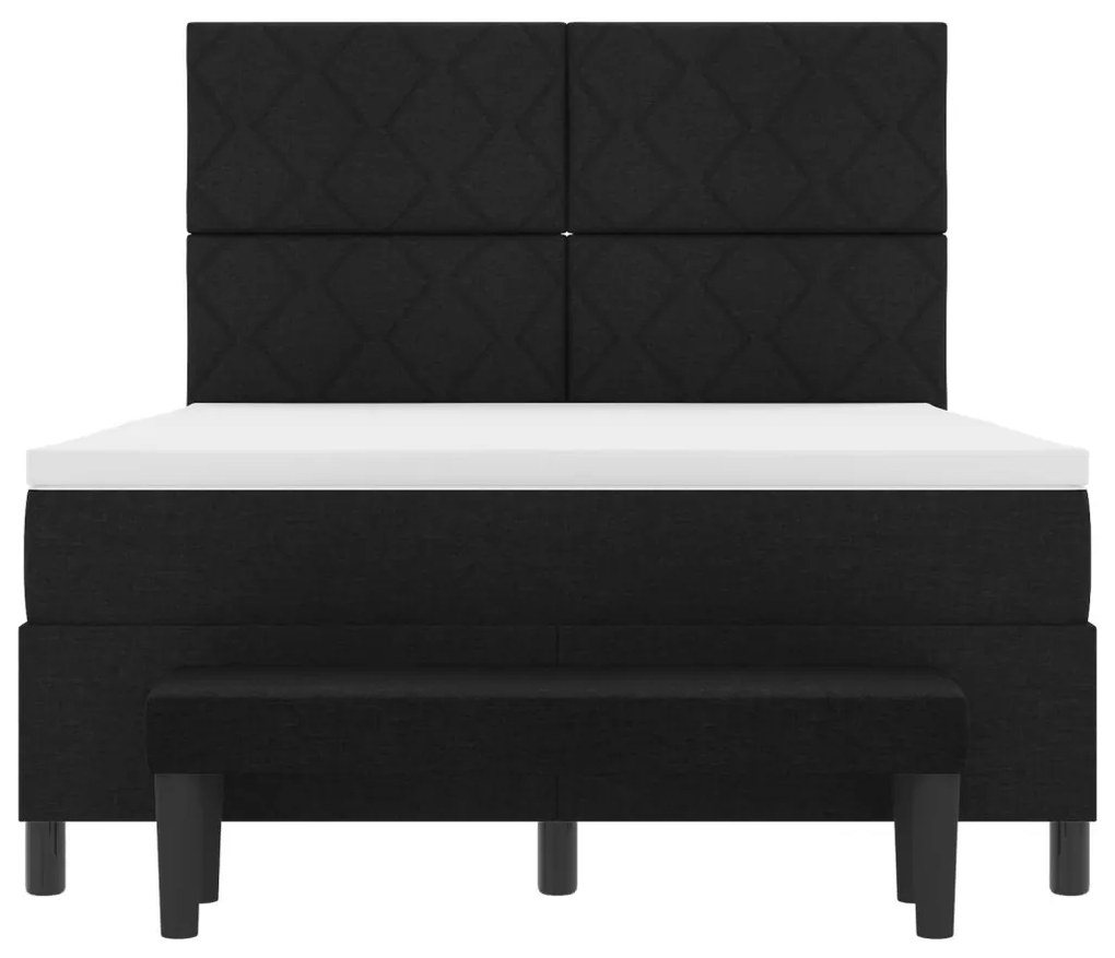 Boxspring ágy matraccal és padlóval Fekete 140x200 cm Szövet