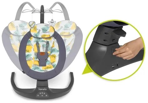 Lionelo - Babahinta dallal RALF 4xAA Grey Concrete + távirányító