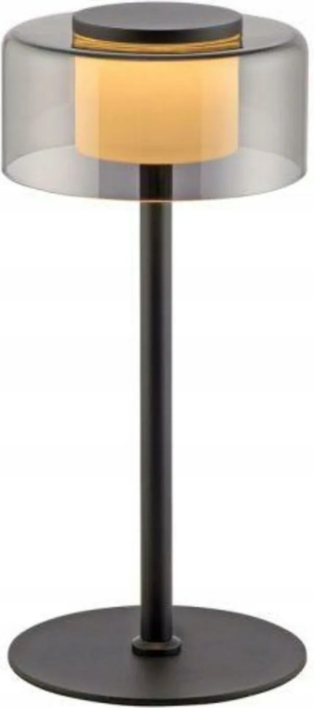 Led asztali lámpa Paul Neuhaus fekete, fényerőszabályozható, füstüveg, memóriahabos 3000K