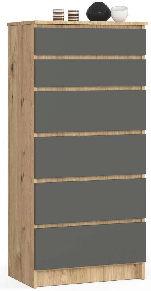 Komód Kalista III (artisan tölgy + szürke). 1069923