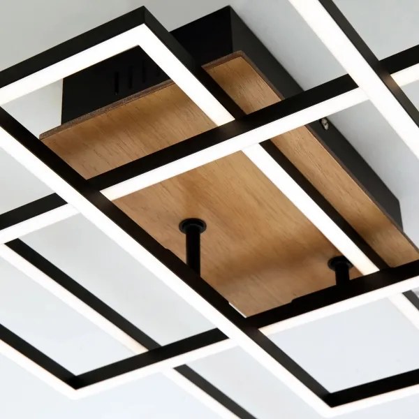 Brilo - LED Dimmelhető felületre szerelhető csillár  FRAME LED/51W/230V fekete/barna + távirányító