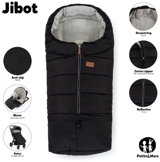 PETITE&MARS - 3v1 fusak JIBOT + rukávníky na kočárek, zelený