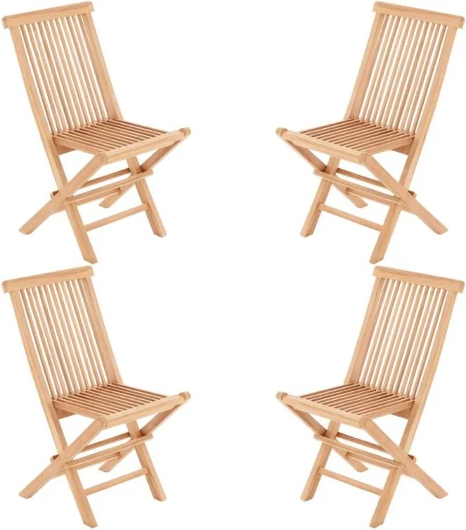 DIVERO Kerti szék összecsukható 4 db tíkfa