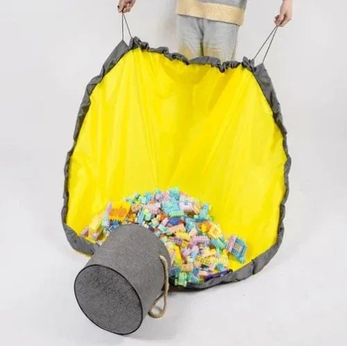 KRUZZEL Játéktároló kosár játszószőnyeggel - Kruzzel