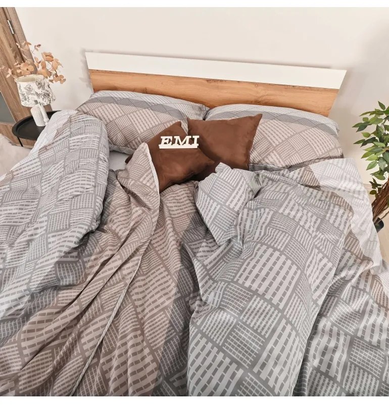 EMI Karson pamutszatén ágyneműhuzat 140x200 + 70x90 cm, A kibővített egyszemélyes ágy szett tartalma: 1x 140x220 + 1x 70x90