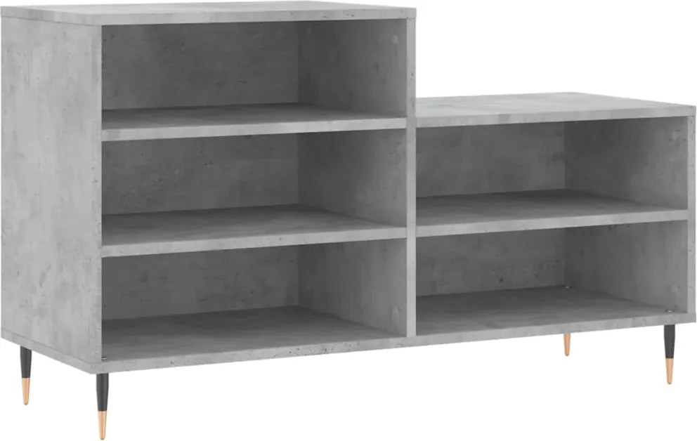 vidaXL betonszürke szerelt fa cipőszekrény 102x36x60 cm