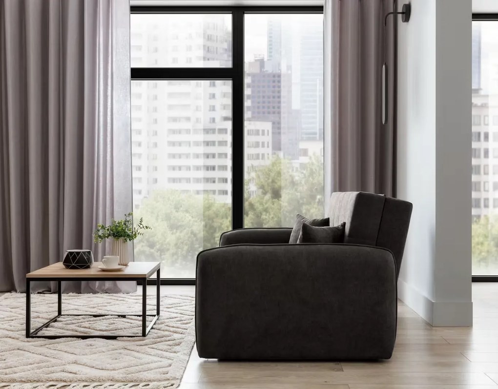 Kihúzható 2 személyes kanapé LAINE, sötétszürke