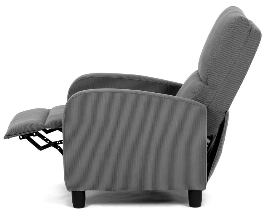Fotoliu De Relaxare Și TV Culoare Gri,Material Catifea Matlasată, Reglabil Manual, Rabatalil, TV-4011