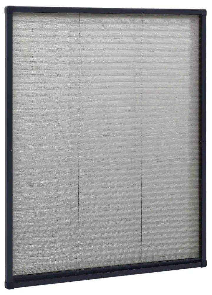 antracitszürke alumínium pliszé ablakszúnyogháló 60 x 80 cm