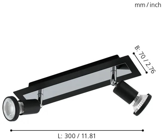Eglo 94964 - LED Spotlámpa SARRIA 2xGU10-LED/5W/230V