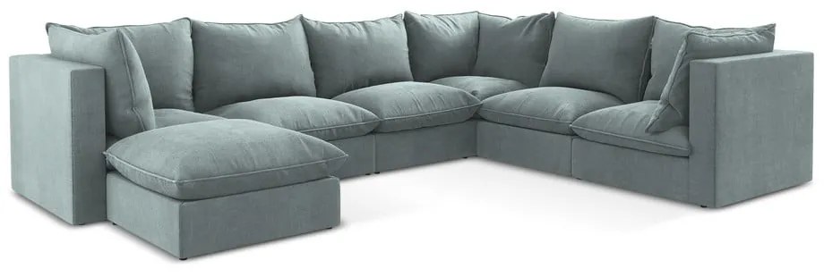 Kék sarokkanapé (jobb oldali-U alakú) Manao – Makamii