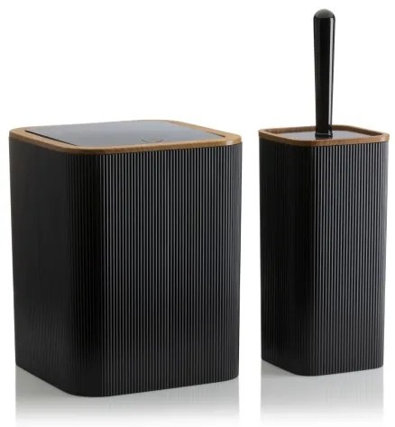 Fürdőszobai készlet ZOYA 5 db fekete/barna