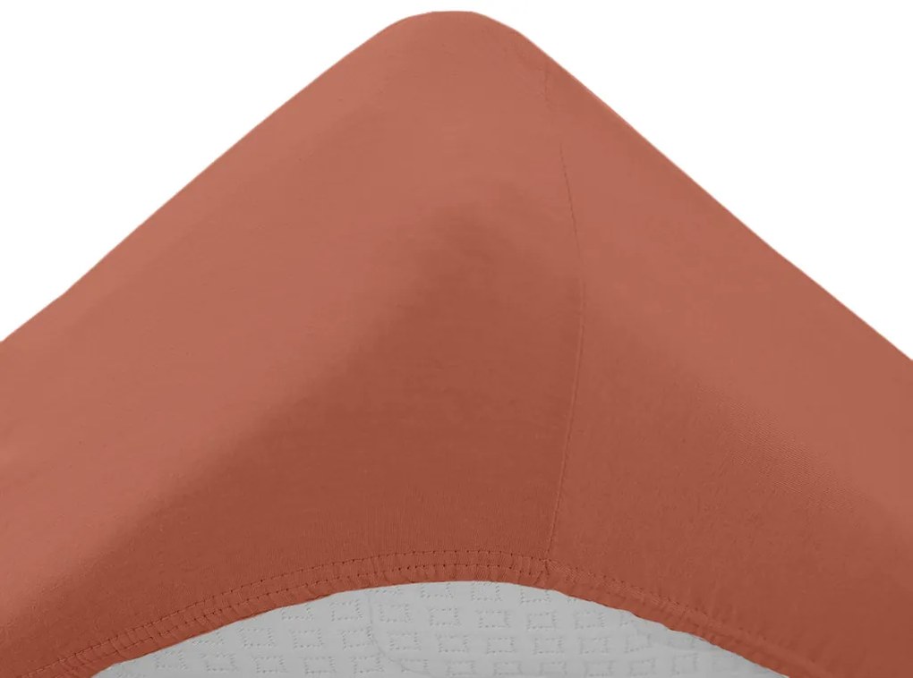 Jersey lepedő kiságyhoz téglavörös barna 60 x 120 cm