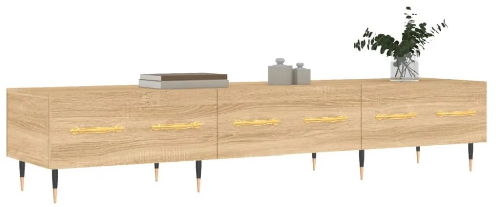 sonoma tölgy színű szerelt fa TV-szekrény 150 x 36 x 30 cm