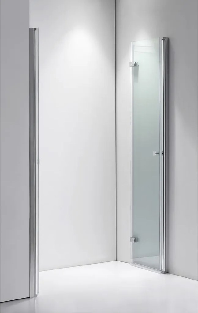 Stuxi Verona Big 190 cm széles aszimmetrikus kétszárnyú csukló zuhanyajtó (70+120 cm), 6 mm vízlepergető üveggel, króm profillal, 195 cm magas