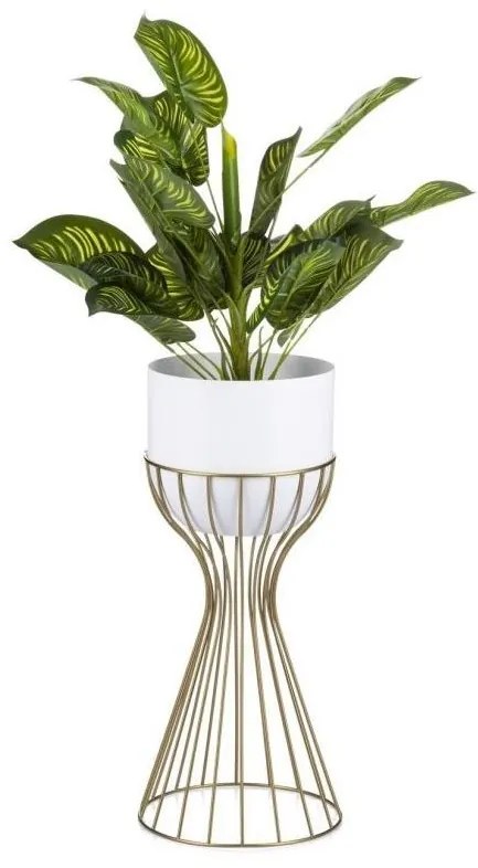 Fém virágcserép LOFT 46x20 cm arany/fehér