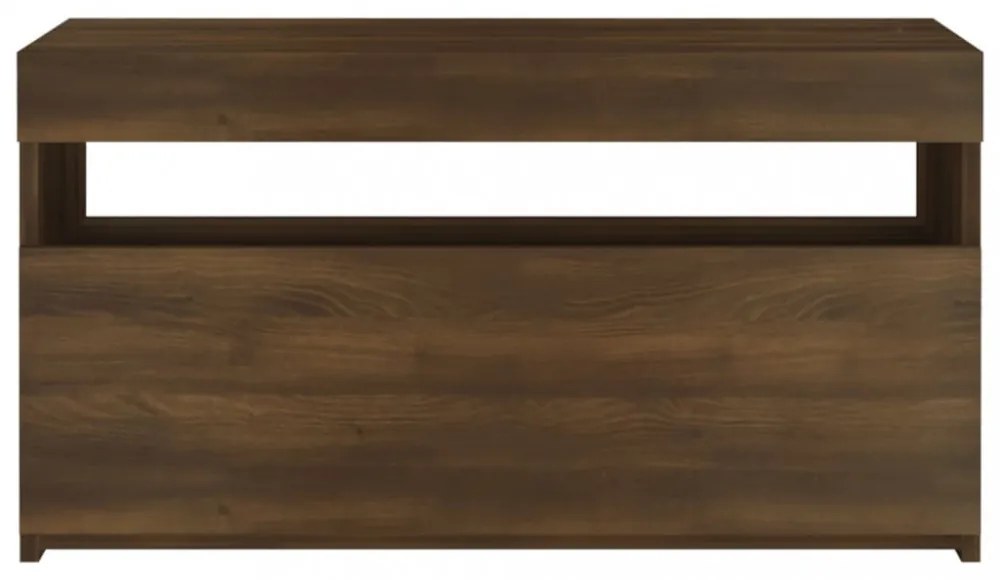 barna tölgy színű TV-szekrény LED-világítással 75 x 35 x 40 cm